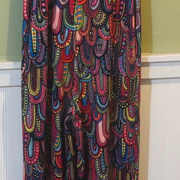 Colorful Printed Jumpsuit Romper - Multicolor Abstract Pattern - Picture 2 of 4